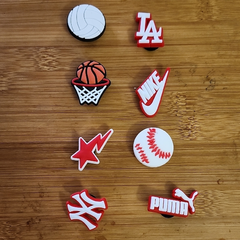Sports-Themed Shoe Charms Set